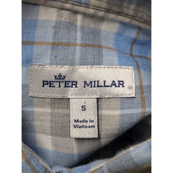 Peter Miller Button Down Shirt Men Size S Check Plaid Office Casual Effortless - Picture 8 of 10